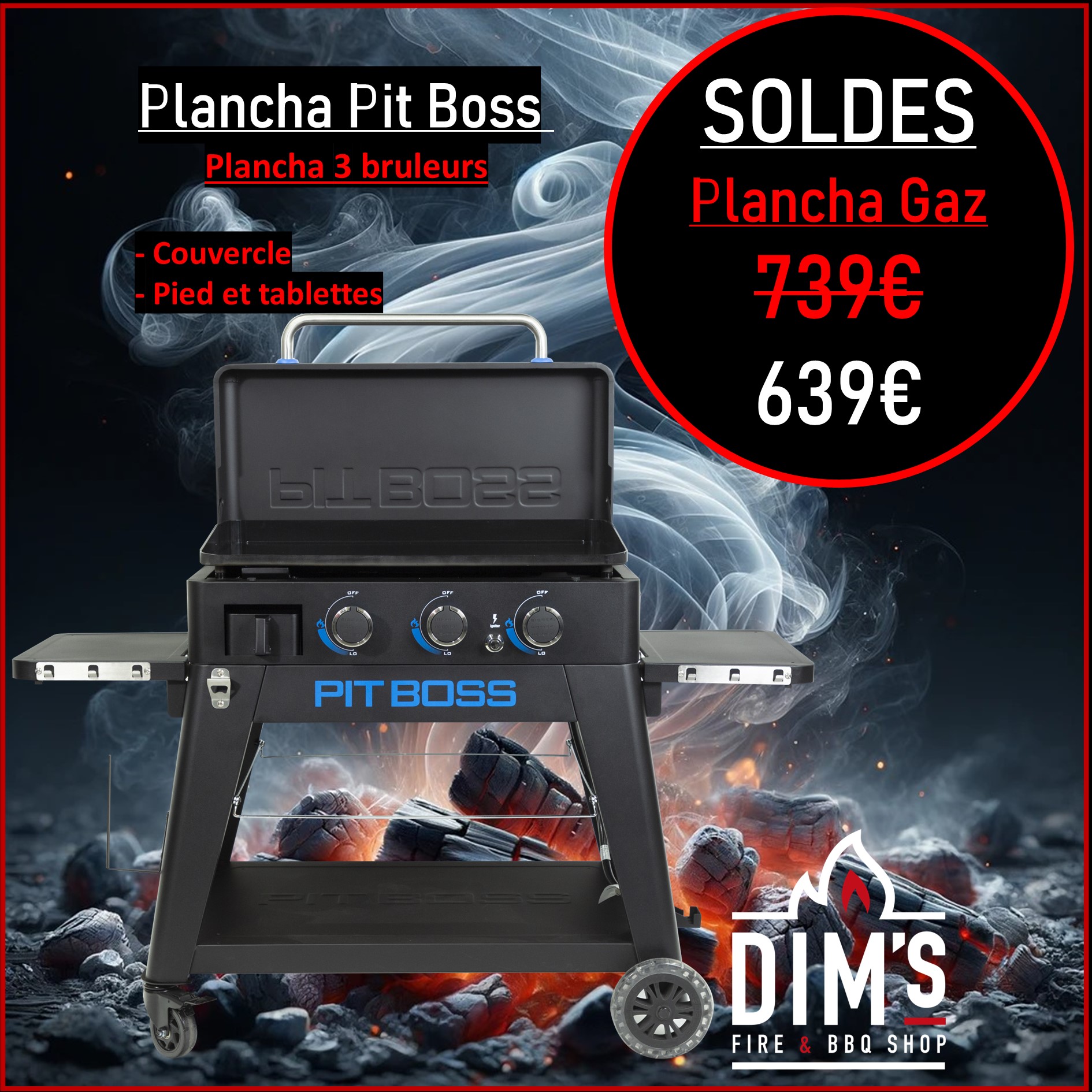 Lot accessoires Plancha Ultimate 3 feux Pit Boss