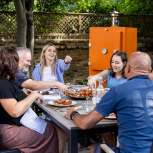 Rosie and all eating seafood